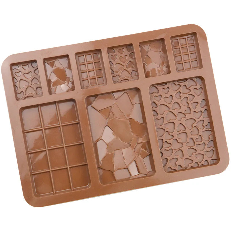 Food Grade 9-Cavity Break-Apart Silicone Chocolate Mould - Non-Stick Protein and Energy Bar Mould