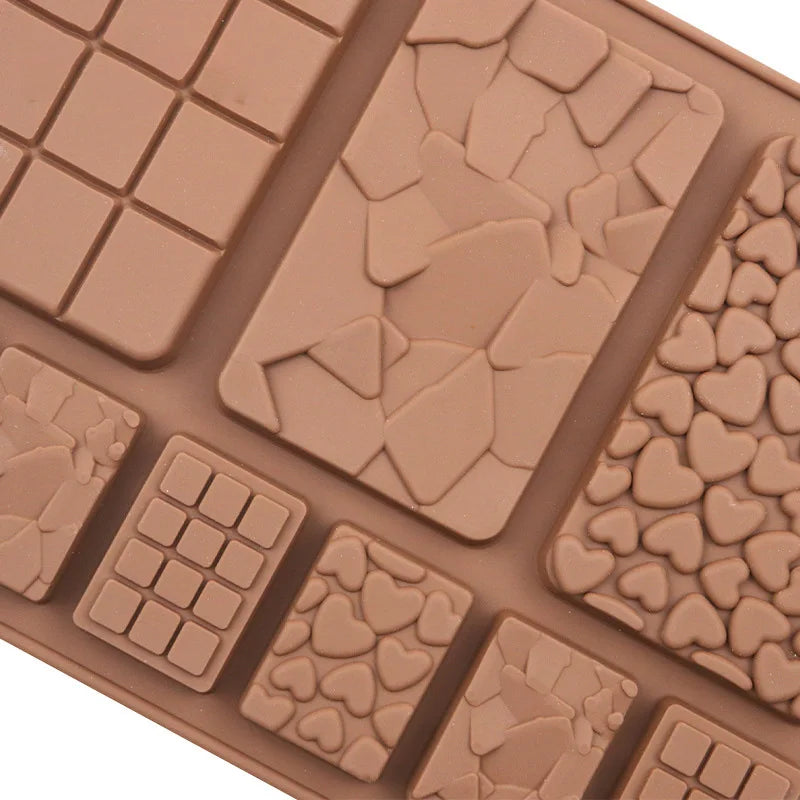 Food Grade 9-Cavity Break-Apart Silicone Chocolate Mould - Non-Stick Protein and Energy Bar Mould