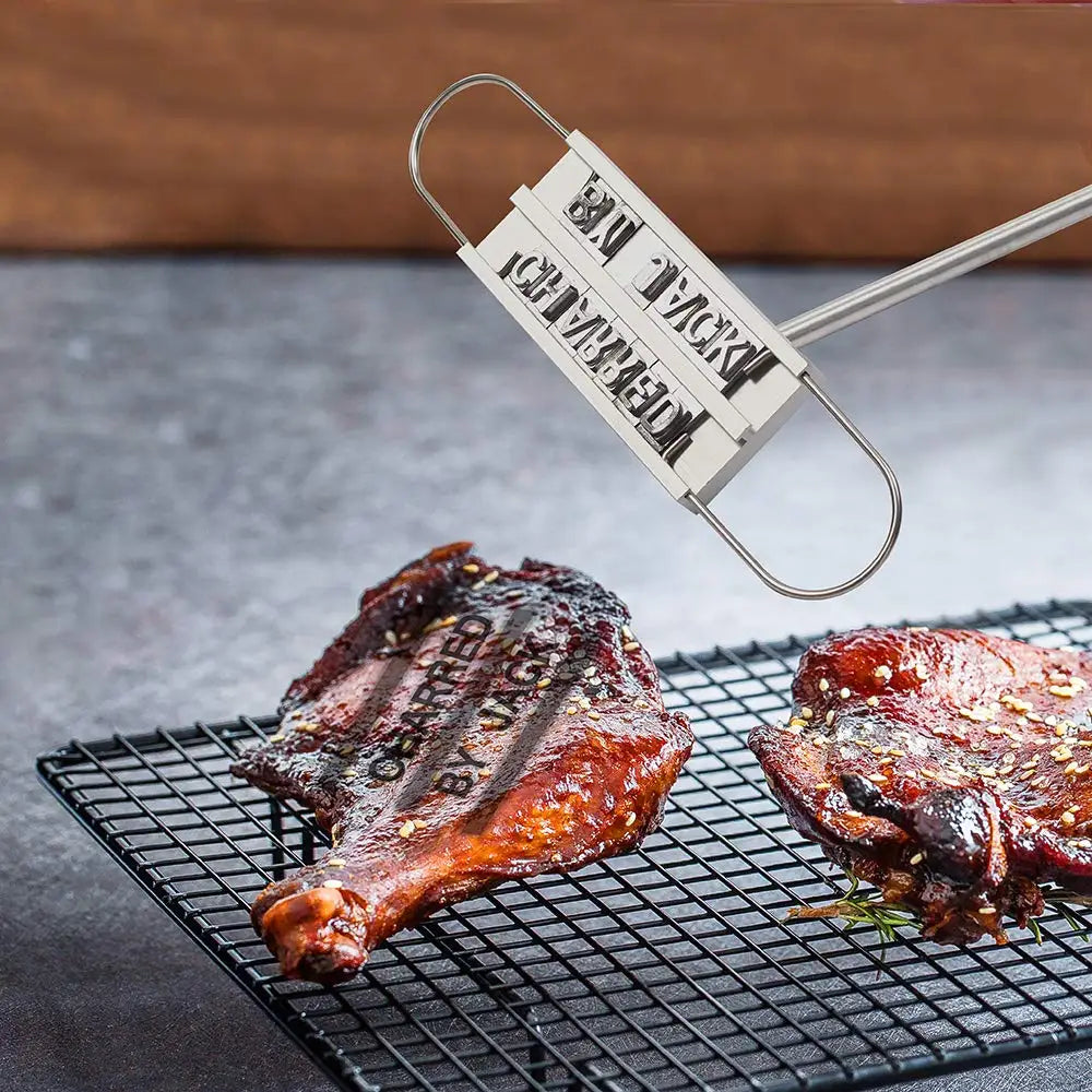 GrillMaster Steak Stamp - Personalize Your BBQ with Changeable Letters  Product Specifications: