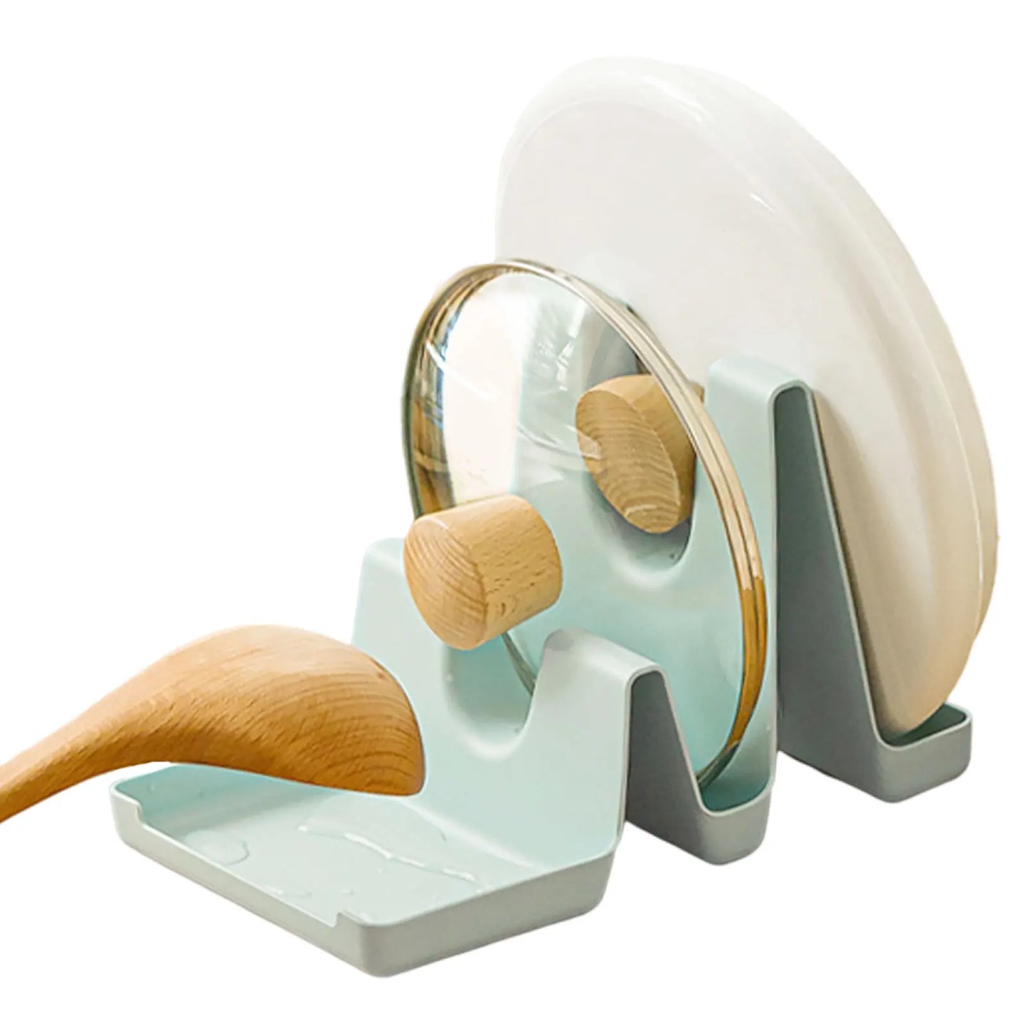 Multifunctional Pot Lid and Spoon Holder - Space-Saving Kitchen Organizer with Dual U-Shaped Racks