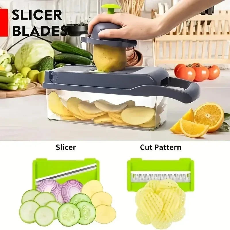 VeggiePro 16-in-1 Multifunctional Chopper - Slicer, Dicer, Grater, and Cutter