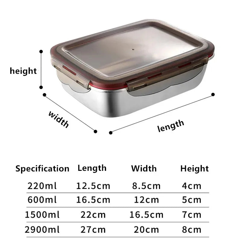 304 Stainless Steel Leakproof Bento Lunch Box - Durable Travel & Storage Container
