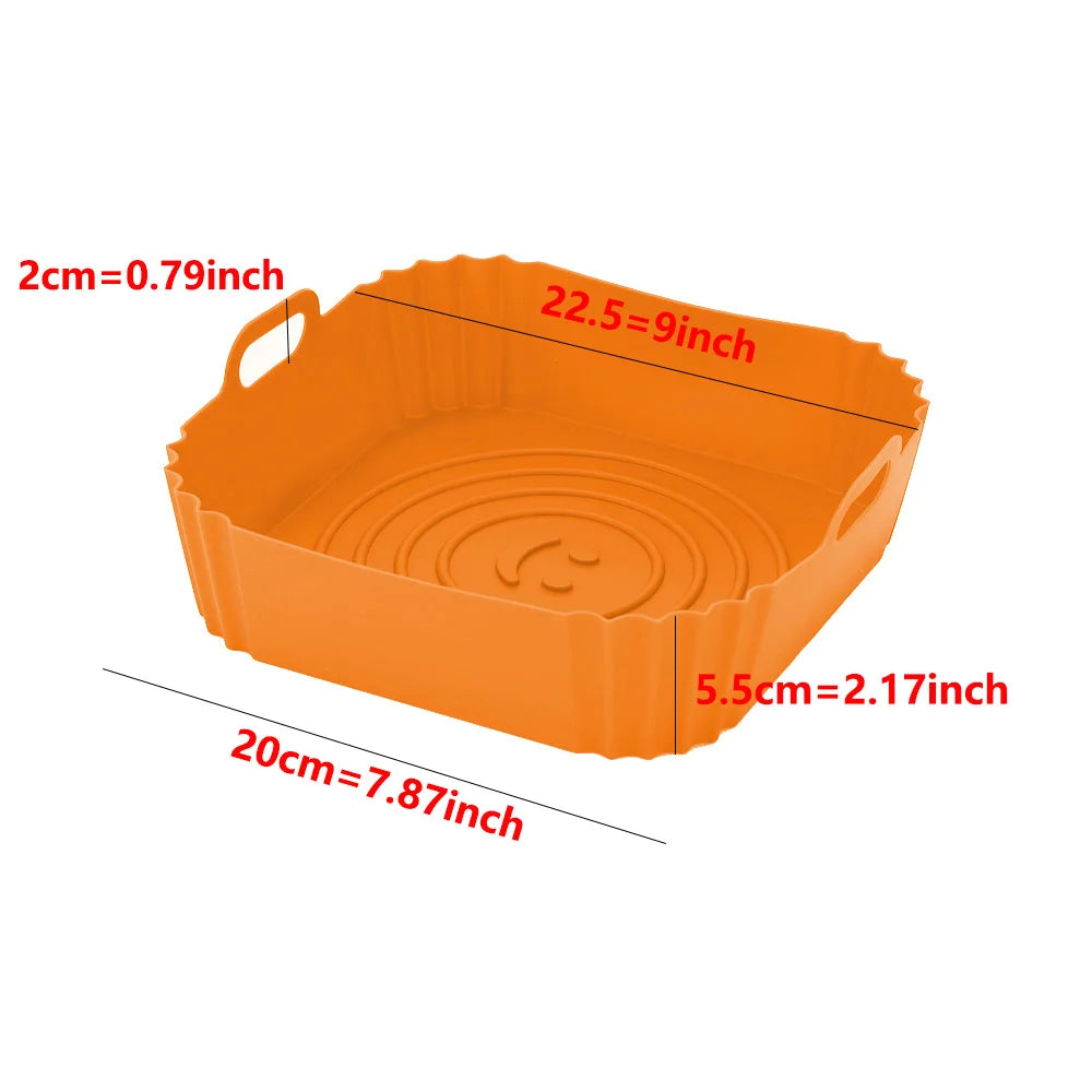 Reusable Silicone Air Fryer Tray - Easy-to-Clean Baking Tool for Pizza, Fried Chicken, and More