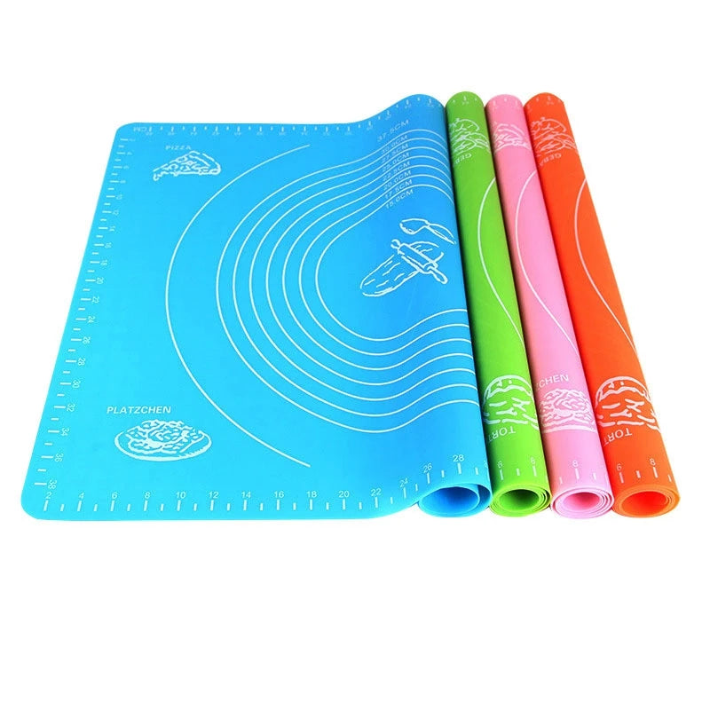 Non-Stick Silicone Baking Mat - 40x30cm Heat Resistant Pastry Rolling Mat with Measurements