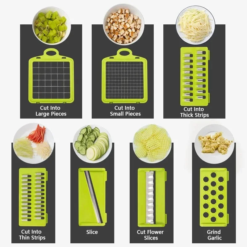 VeggiePro 16-in-1 Multifunctional Chopper - Slicer, Dicer, Grater, and Cutter
