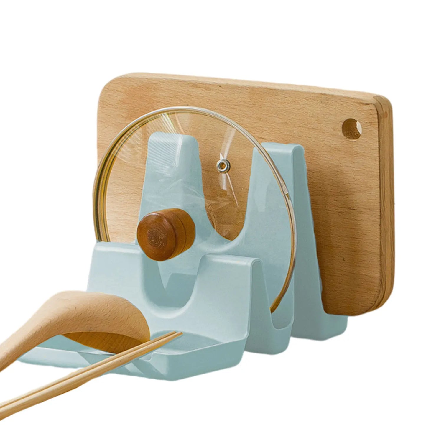 Multifunctional Pot Lid and Spoon Holder - Space-Saving Kitchen Organizer with Dual U-Shaped Racks