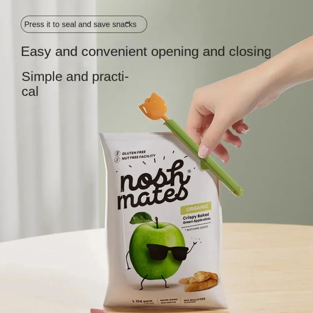 TulipSeal 5-Piece Food Bag Clips - Decorative and Functional Storage Solution