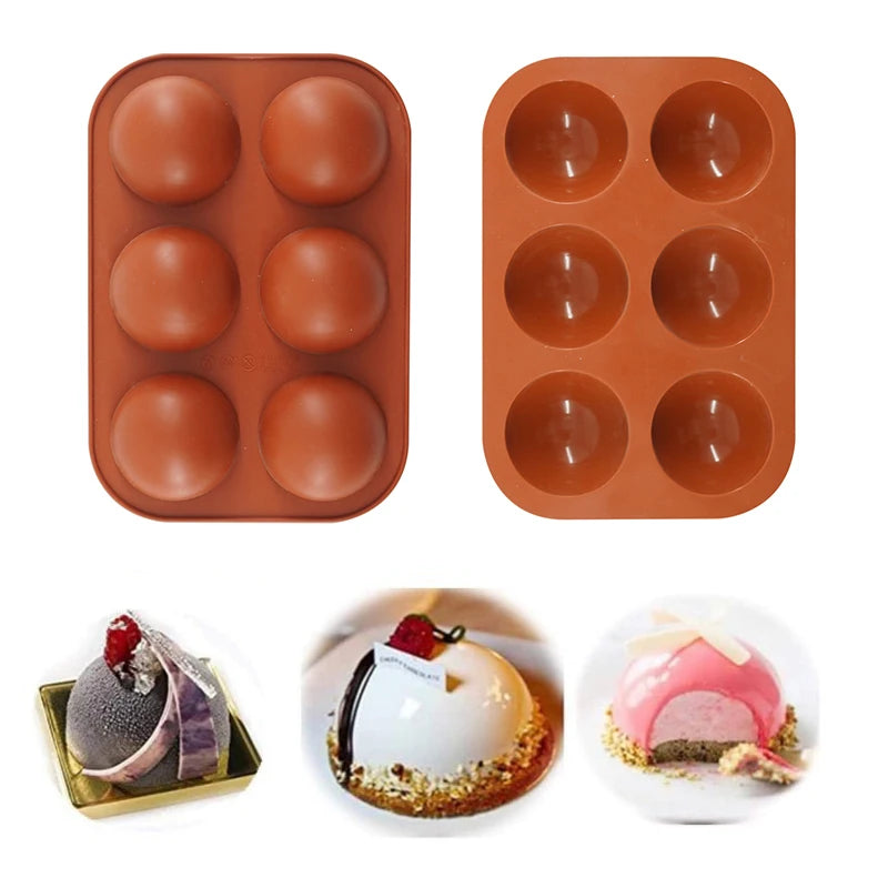 3D Half Sphere Silicone Mould - Perfect for DIY Baking, Pudding, Mousse, and Chocolate