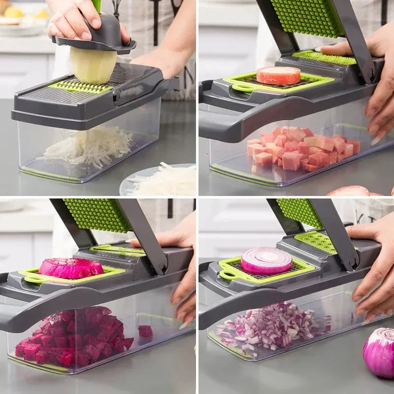 VeggiePro 16-in-1 Multifunctional Chopper - Slicer, Dicer, Grater, and Cutter