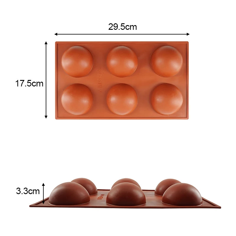 3D Half Sphere Silicone Mould - Perfect for DIY Baking, Pudding, Mousse, and Chocolate