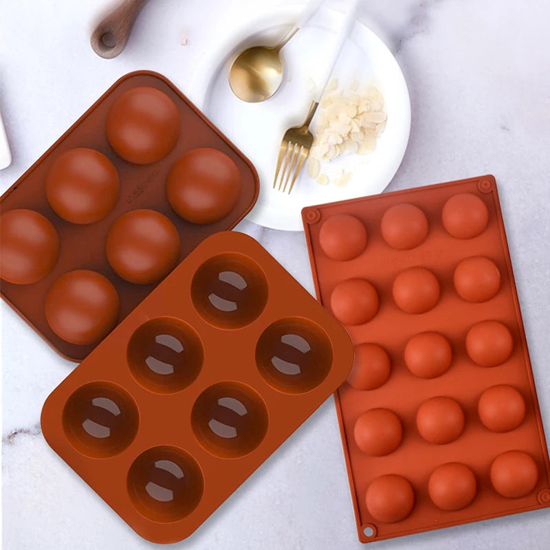 3D Half Sphere Silicone Mould - Perfect for DIY Baking, Pudding, Mousse, and Chocolate